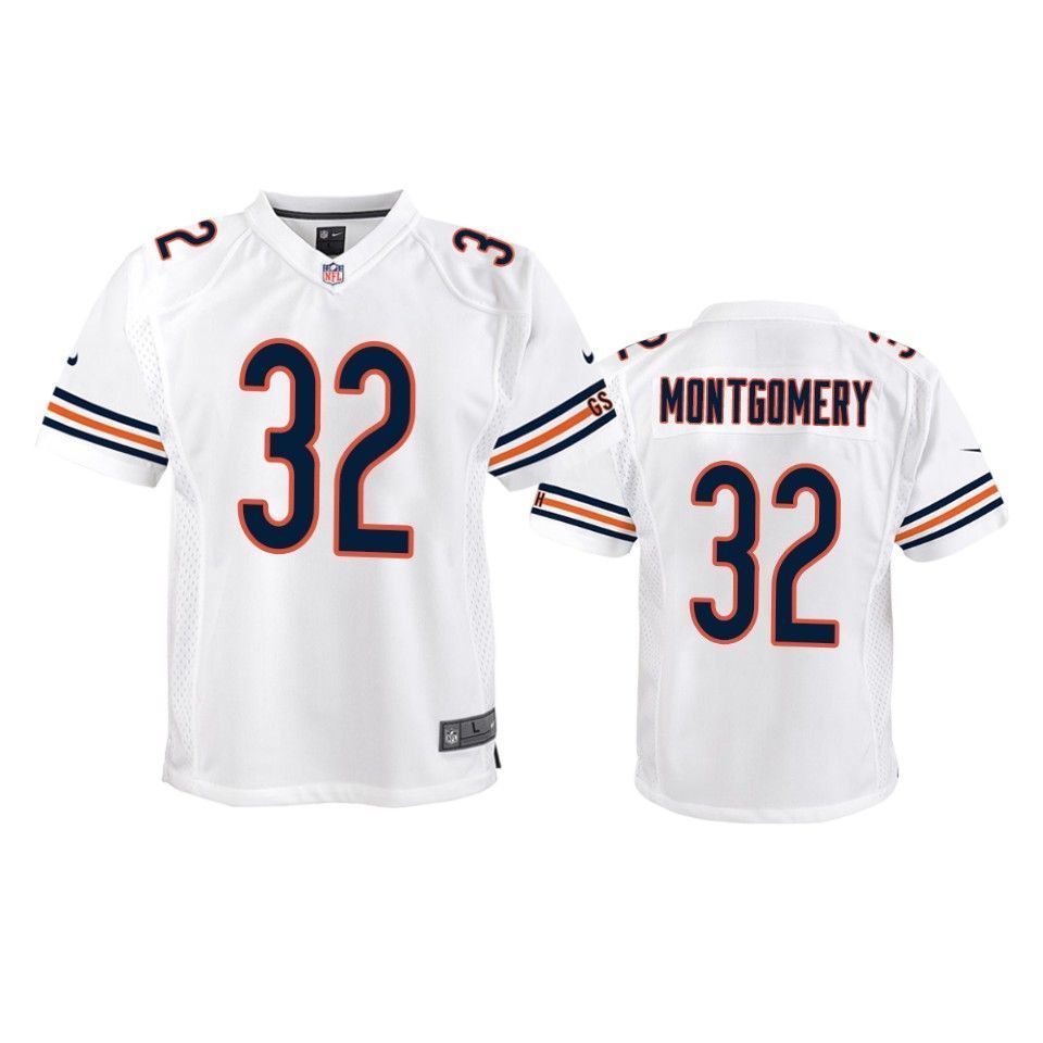 Chicago Bears David Montgomery 2019 NFL Draft White Game Youth Jersey