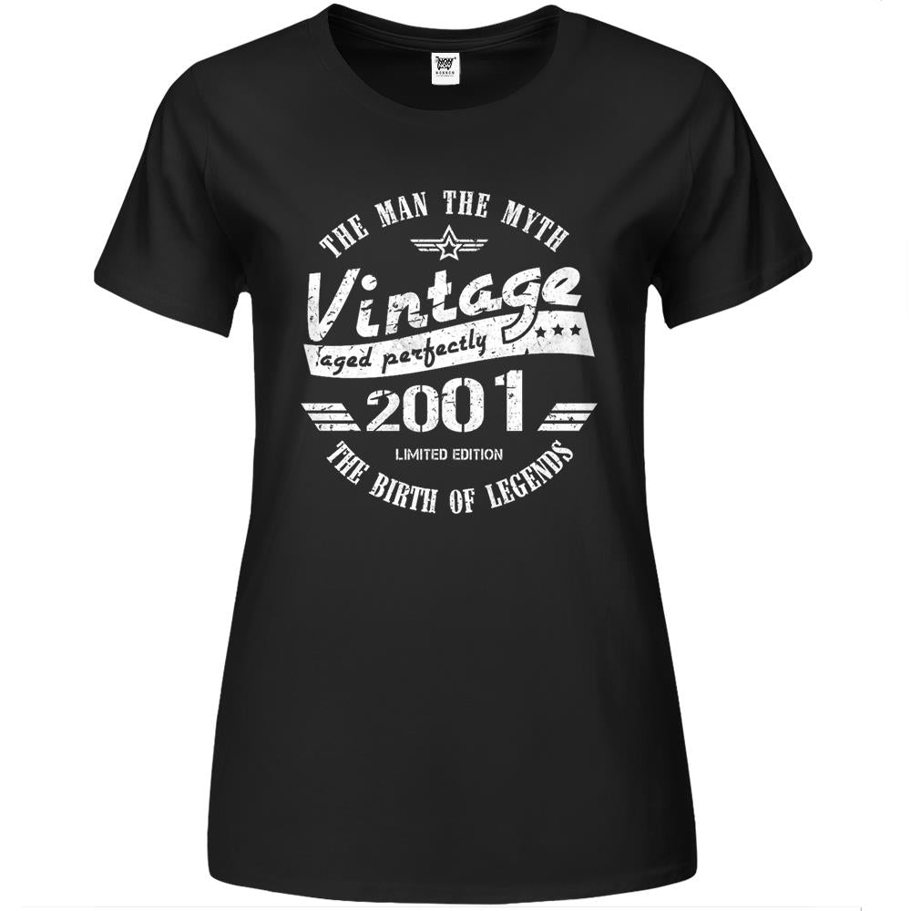 Vintage 2001 – 21St Birthday Gift For Men Premium Womens T Shirts