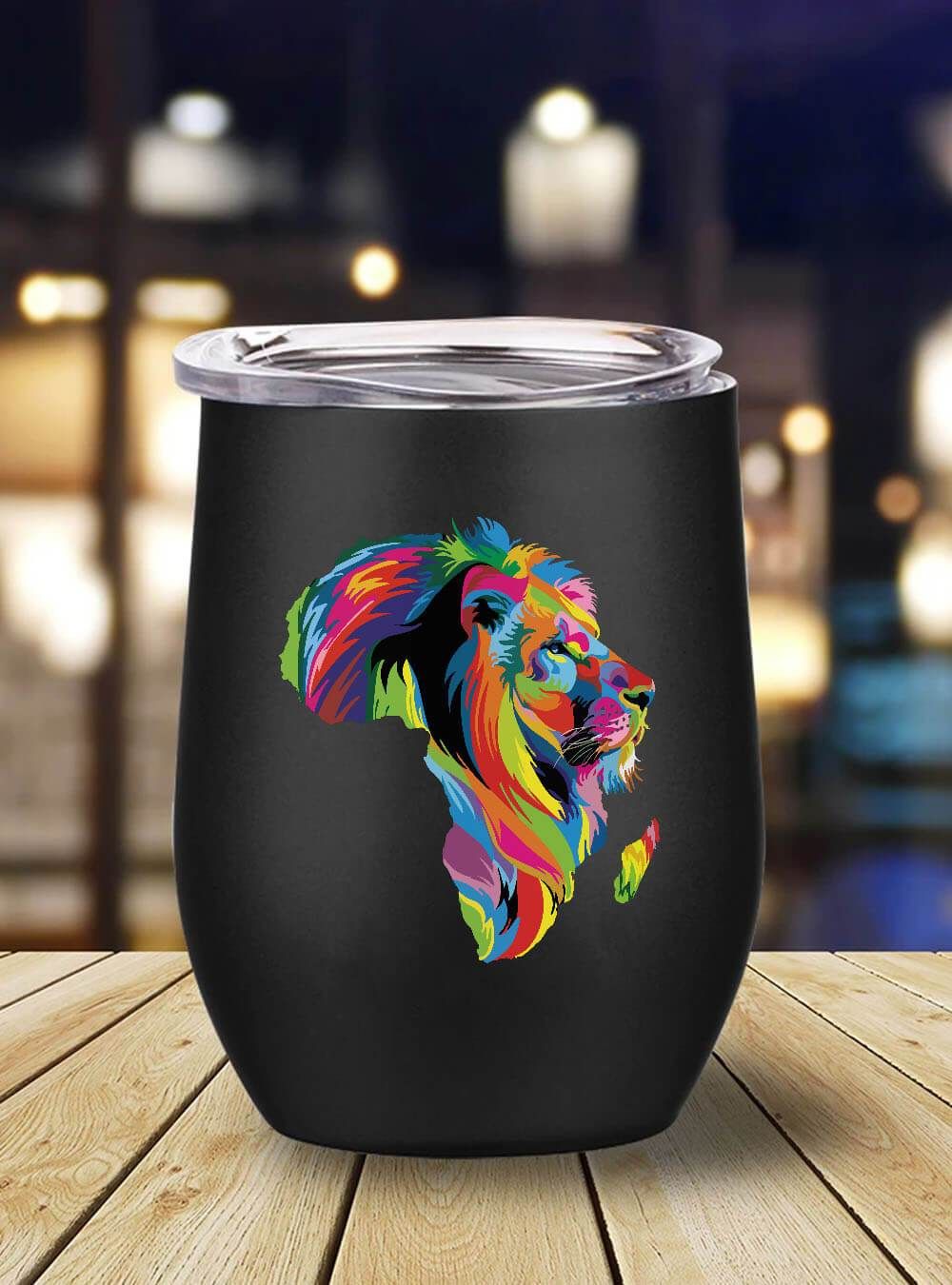 African American Tumbler The Lion The King Stainless Steel Wine Tumbler Mug Afrocentric Inspired Gift Ideas BPS7685