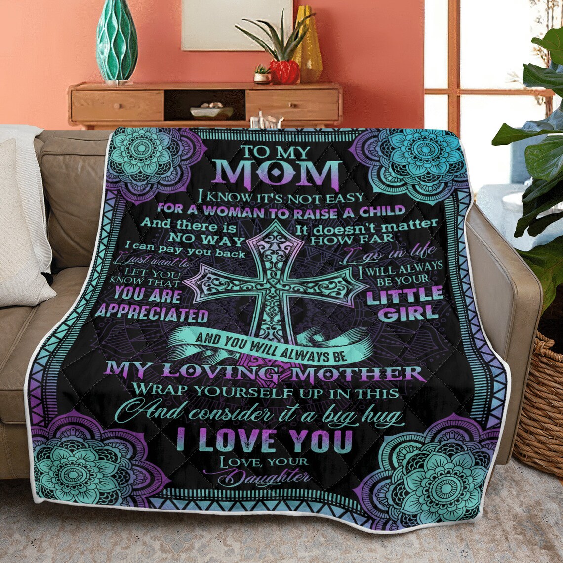 To My Mother Wrap Yourself Up And Consider It A Big Hug Fleece Blanket Gift For Family,Birthday,Parents,Mother,Mom Gift Home Decor Bedding Couch Sofa Soft And Comfy