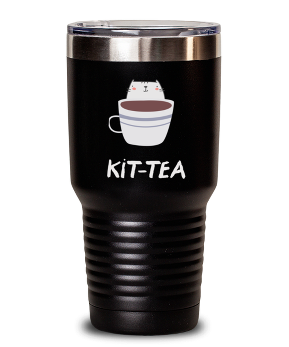 30 Oz Tumbler Stainless Steel  Funny Kit Tea Kitten Cat