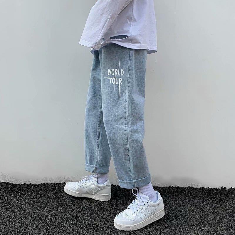 Vintage High Waist Women White Jeans Korean Fashion Streetwear Wide Leg Jean Female Denim Trouser Straight Baggy Mom Denim Pants alx