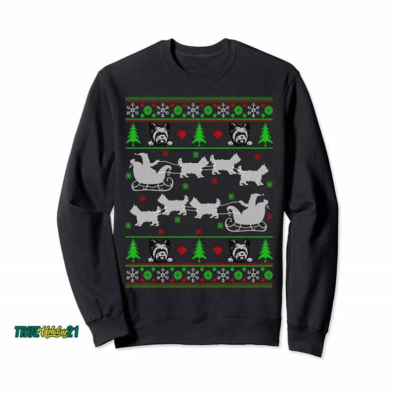 Yorkshire Terrier Reindeer Ugly Christmas Dog Gift Sweatshirt