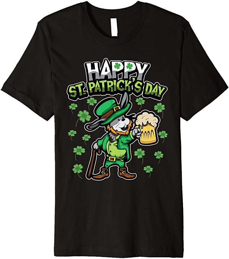 Leprechaun Bunny – Sweet Shamrock Animals – Rabbit Premium T-Shirt