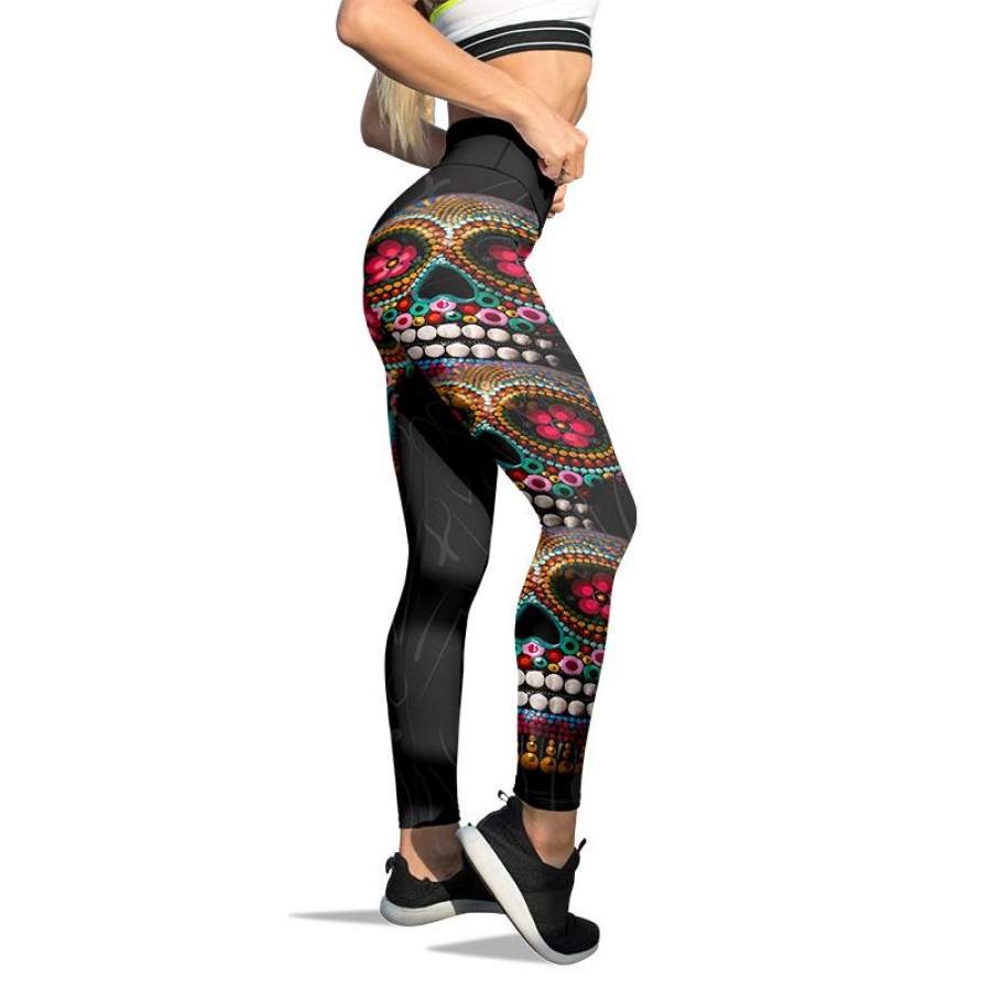 Sided Candy Skull Leggings