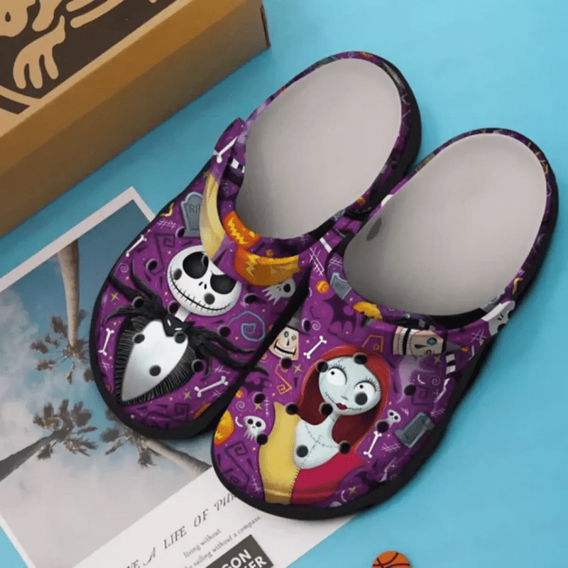 Jack Skellington Sally The Nightmare Before Christmas Gift For Lover Rubber Crocs Crocband Clogs Com