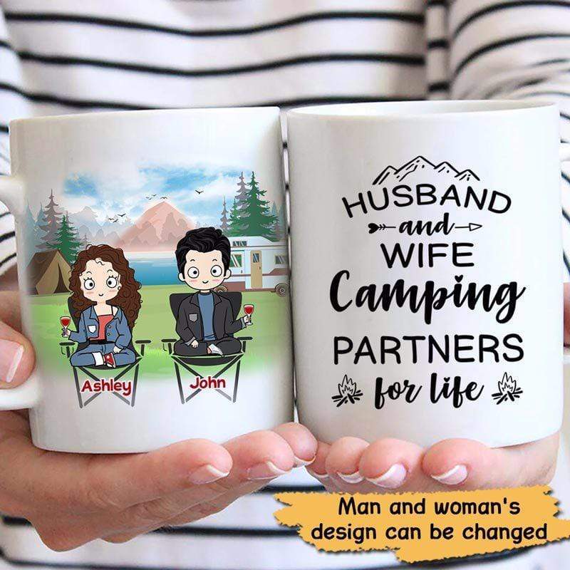 Husband And Wife Camping Partners Personalized Coffee Aop Mug