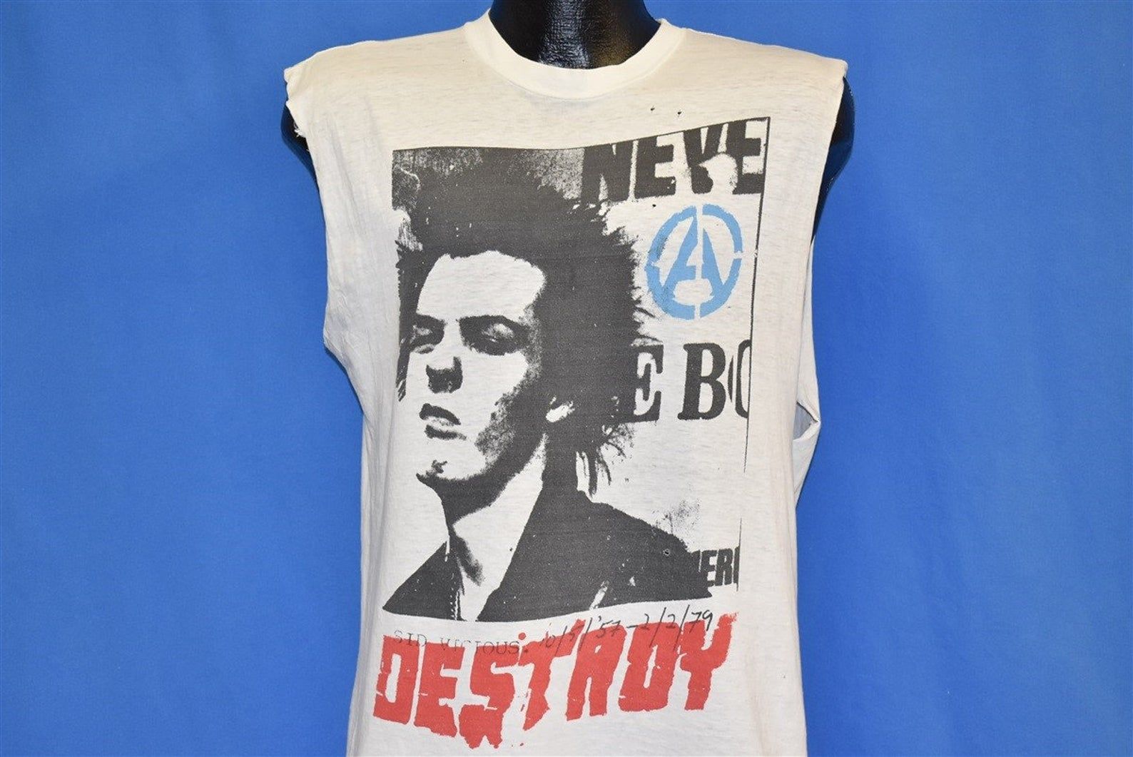 80S Sid Vicious Destroy Distressed T-Shirt