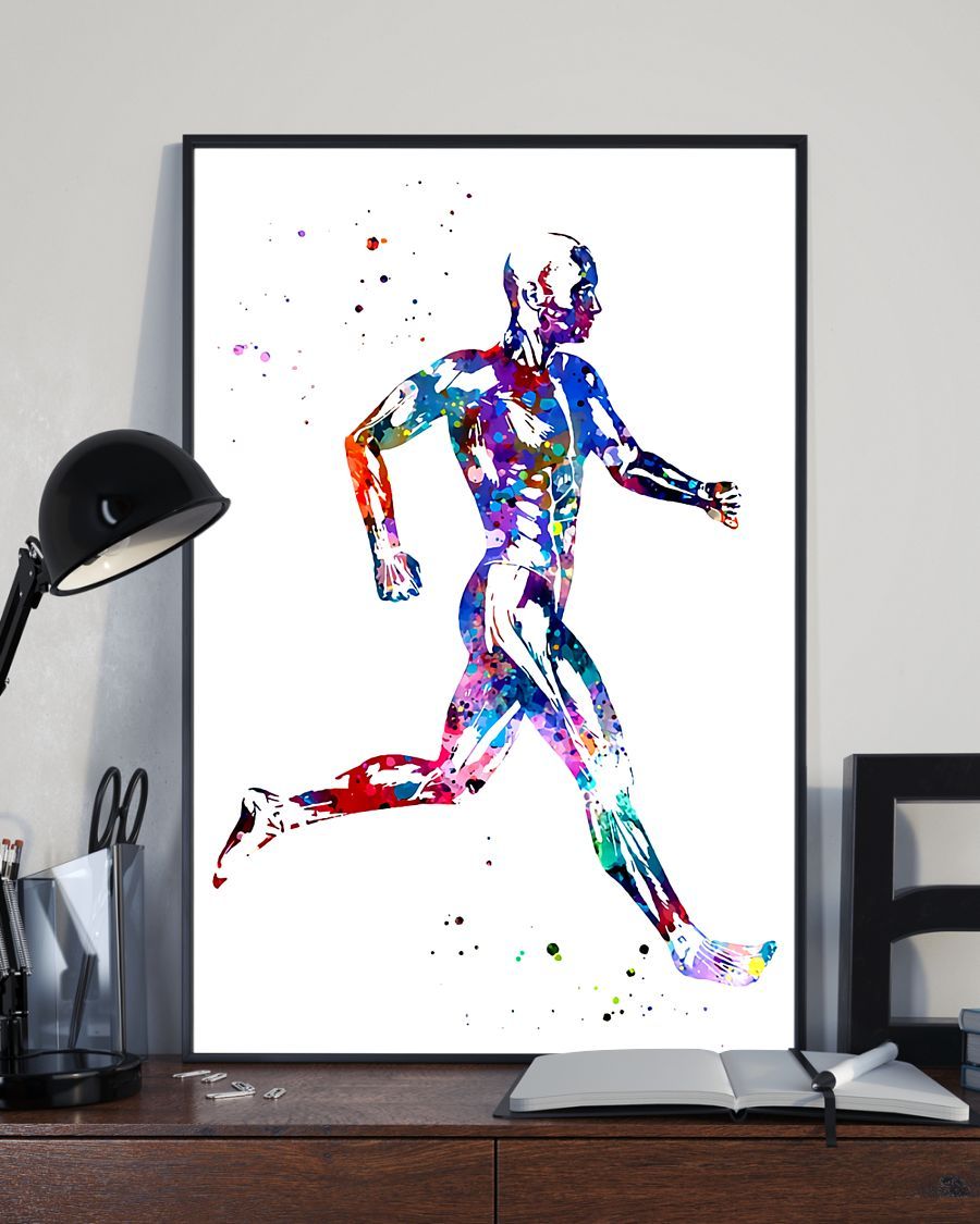 Running Man Vertical Canvas And Poster | Wall Decor Visual Art
