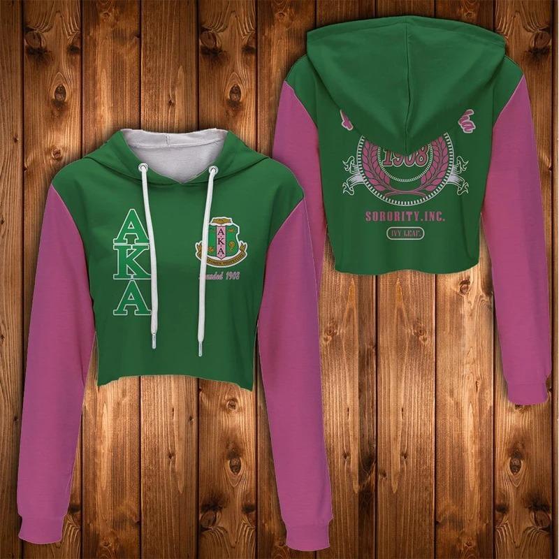 Wonder Print Hoodie – Alpha Kappa Alpha Croptop Hoodie –  John Style