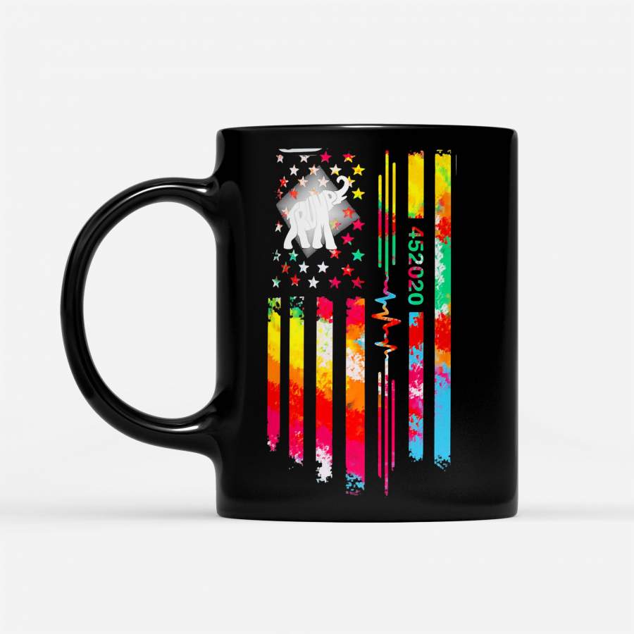 American Flag Heartbeat 452020 Elephant Color – Black Mug