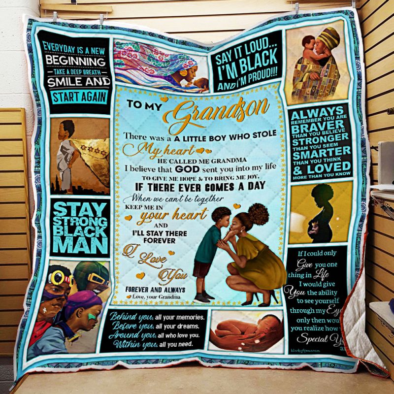 Personalized To My Granddaughter Black Girl Magic Love Grandma Melanin, African American Premium Quilt Blanket Size Throw, Twin, Queen, King, Super King