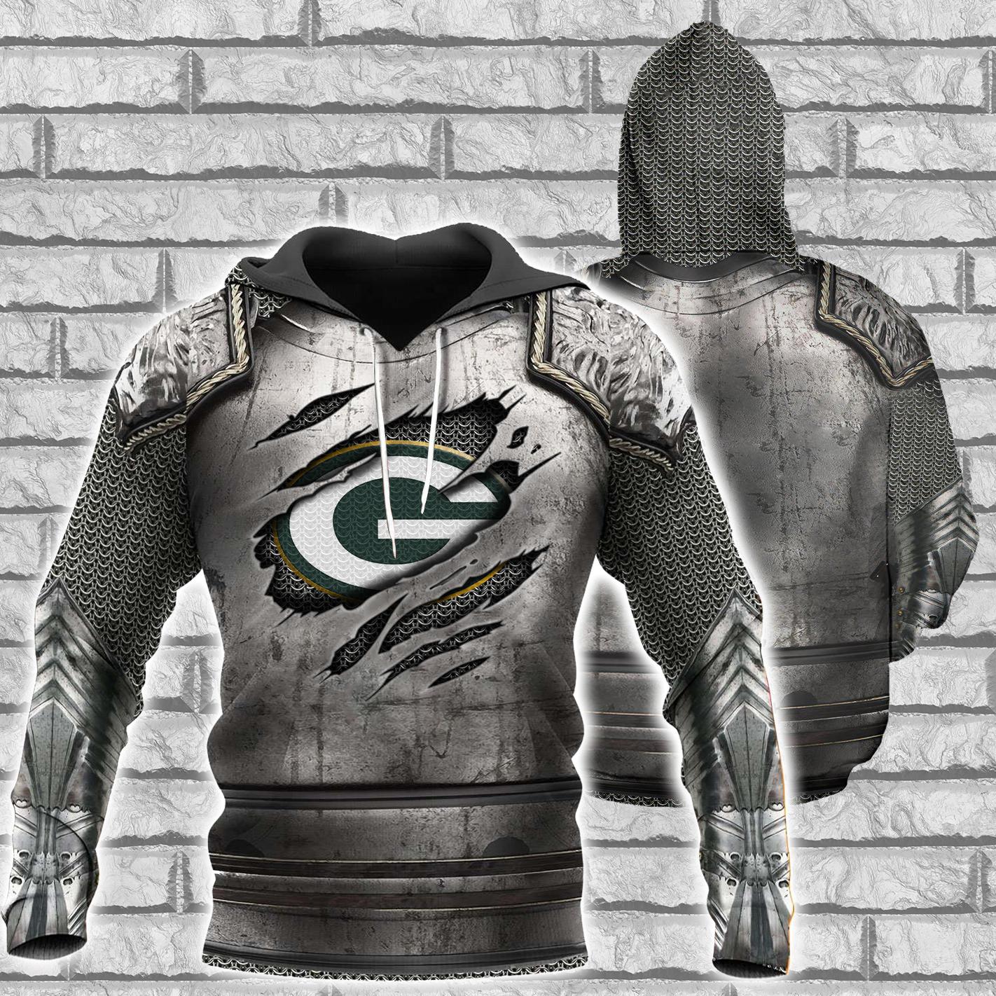 Green Bay Packers Tshirt Hoodie Sweatshirt Knight Templa 3D