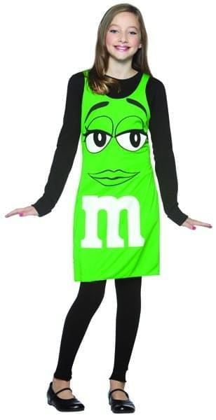 M&M Chocolate Candy Green Tank Dress Costume Tween