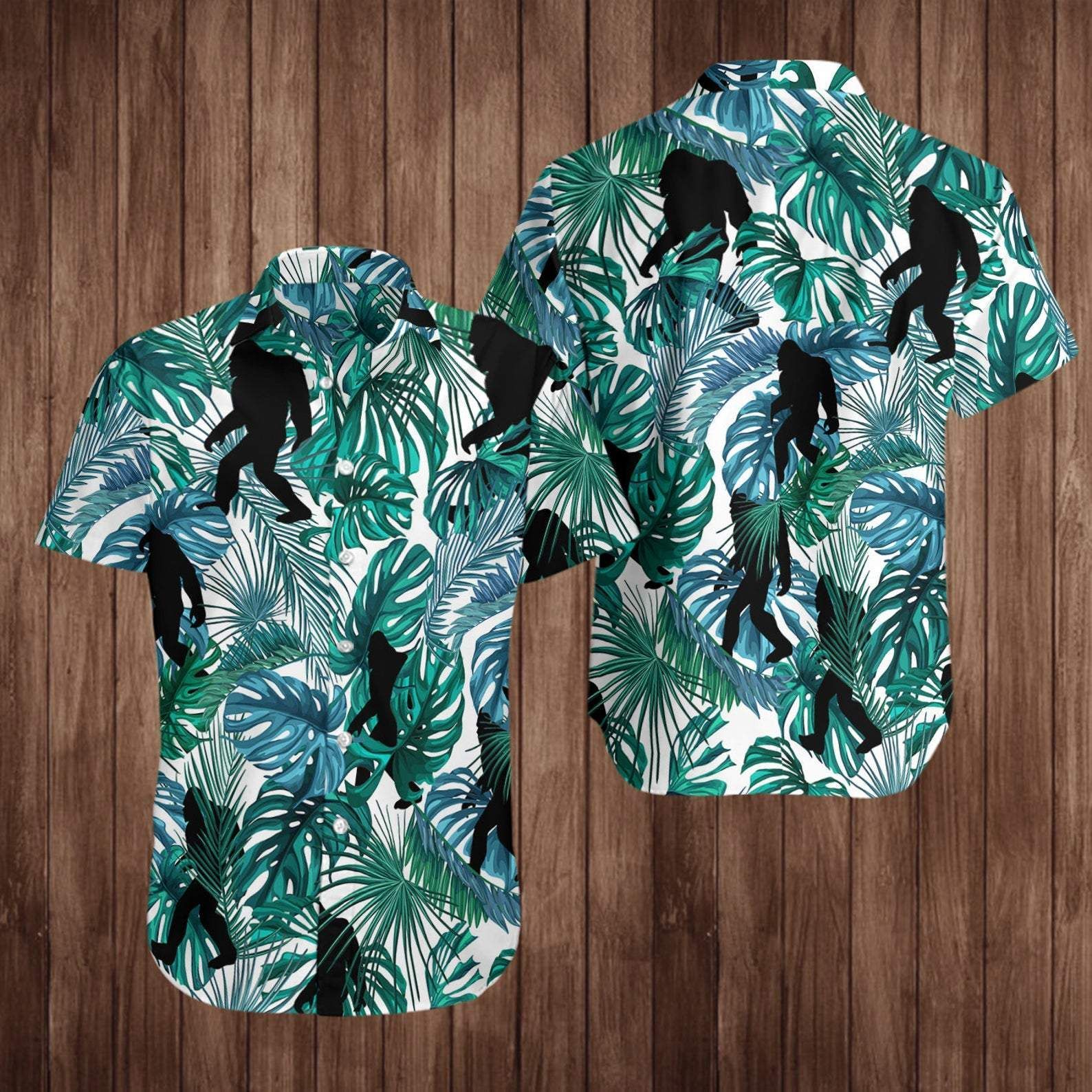 Check Out This Awesome Hawaii Aloha Shirts Big Foot And Palm Trees Ha8779