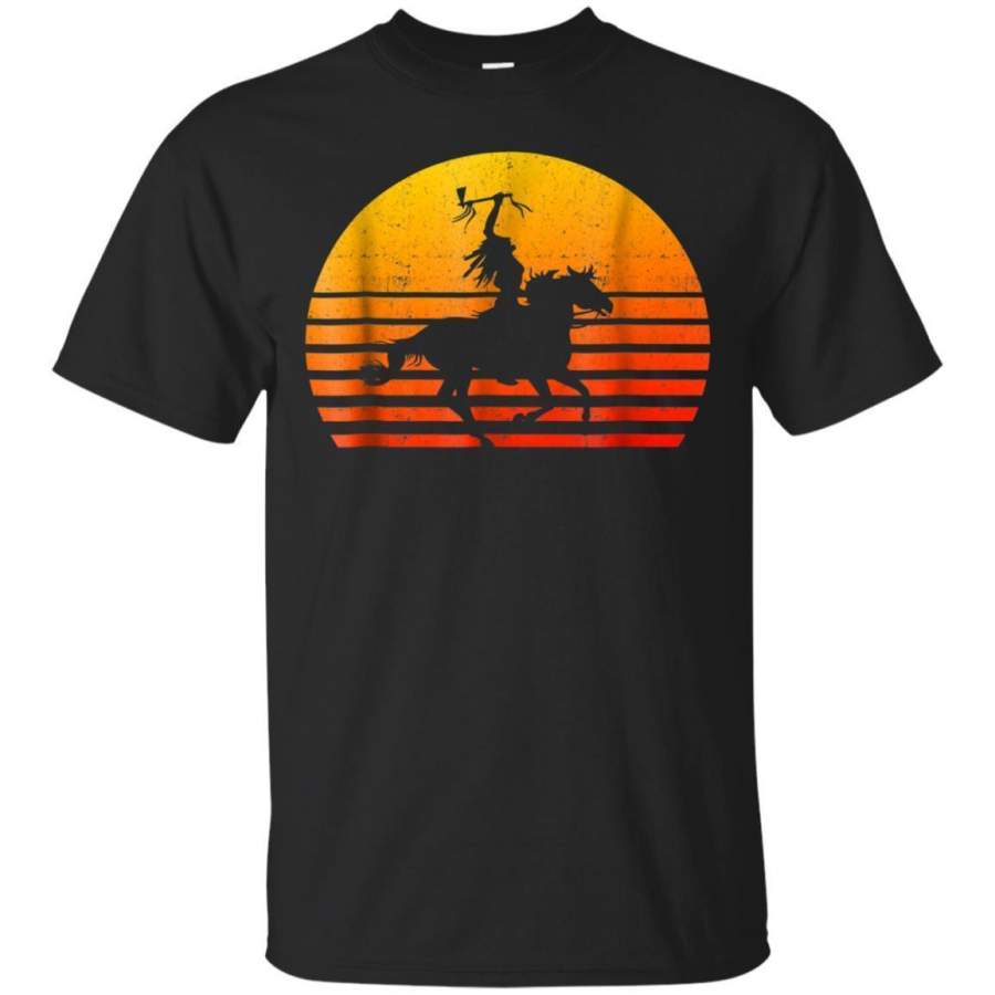 AGR Indian War Horse Silhouette Sunset Tshirt Men Women Kids Jaq T-shirt