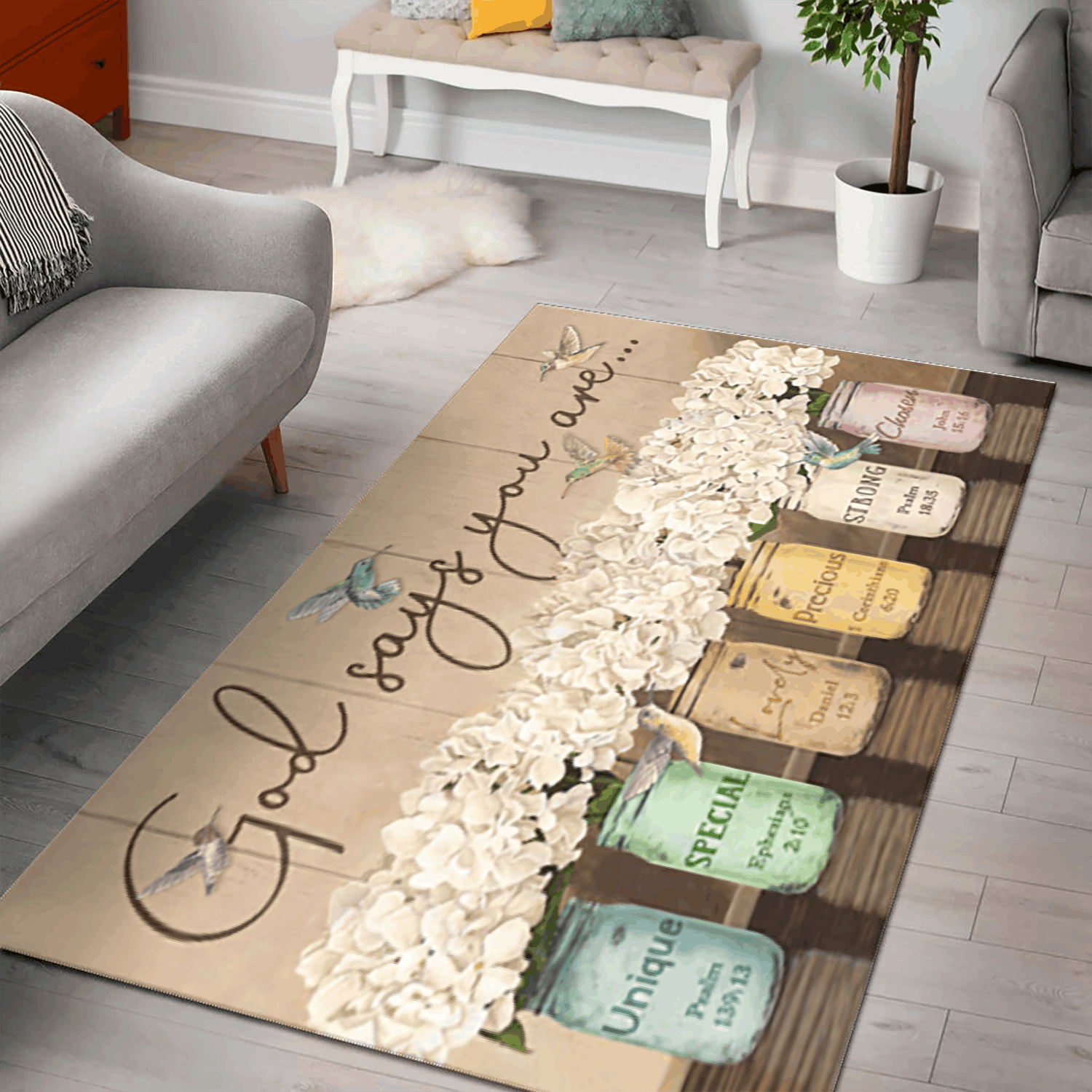 God say you are, Hummingbird Area Rugs, Living Room Rug Floor Decor