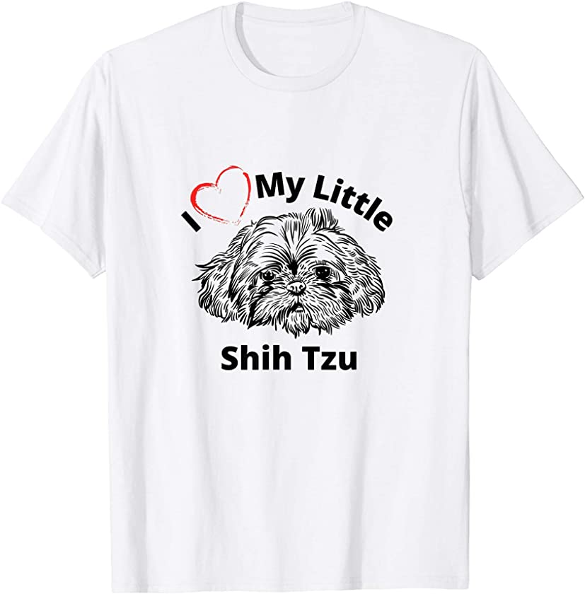 Cute I Love My Little Shih Tzu Shirt Puppy Dog Lover Gift T-Shirt