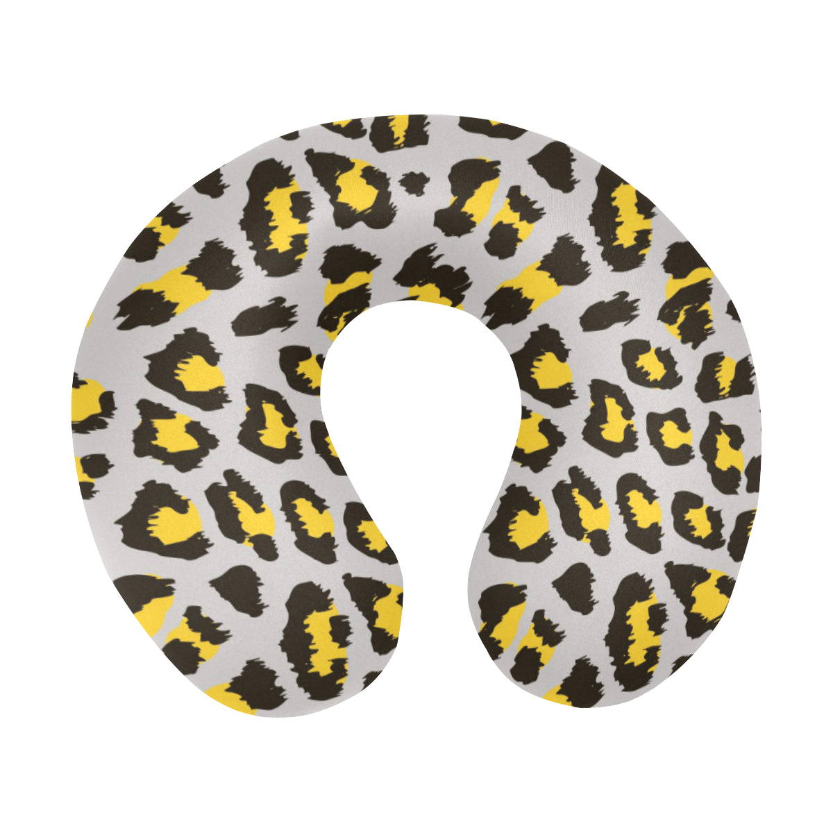 Gray Leopard Print Pattern U-Shaped Travel Neck Pillow