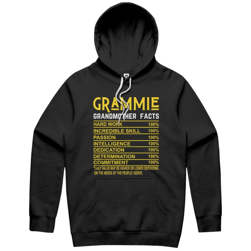 Nutritional Facts Shirt, Nutrition Facts Hoodie, Grammie Grandmother Facts Grandma Nutritional Hoodie