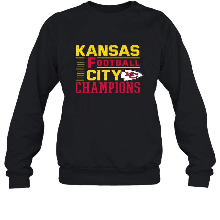 Kansas City Football Champions Vintage KC Distressed Gift Crewneck Sweatshirt