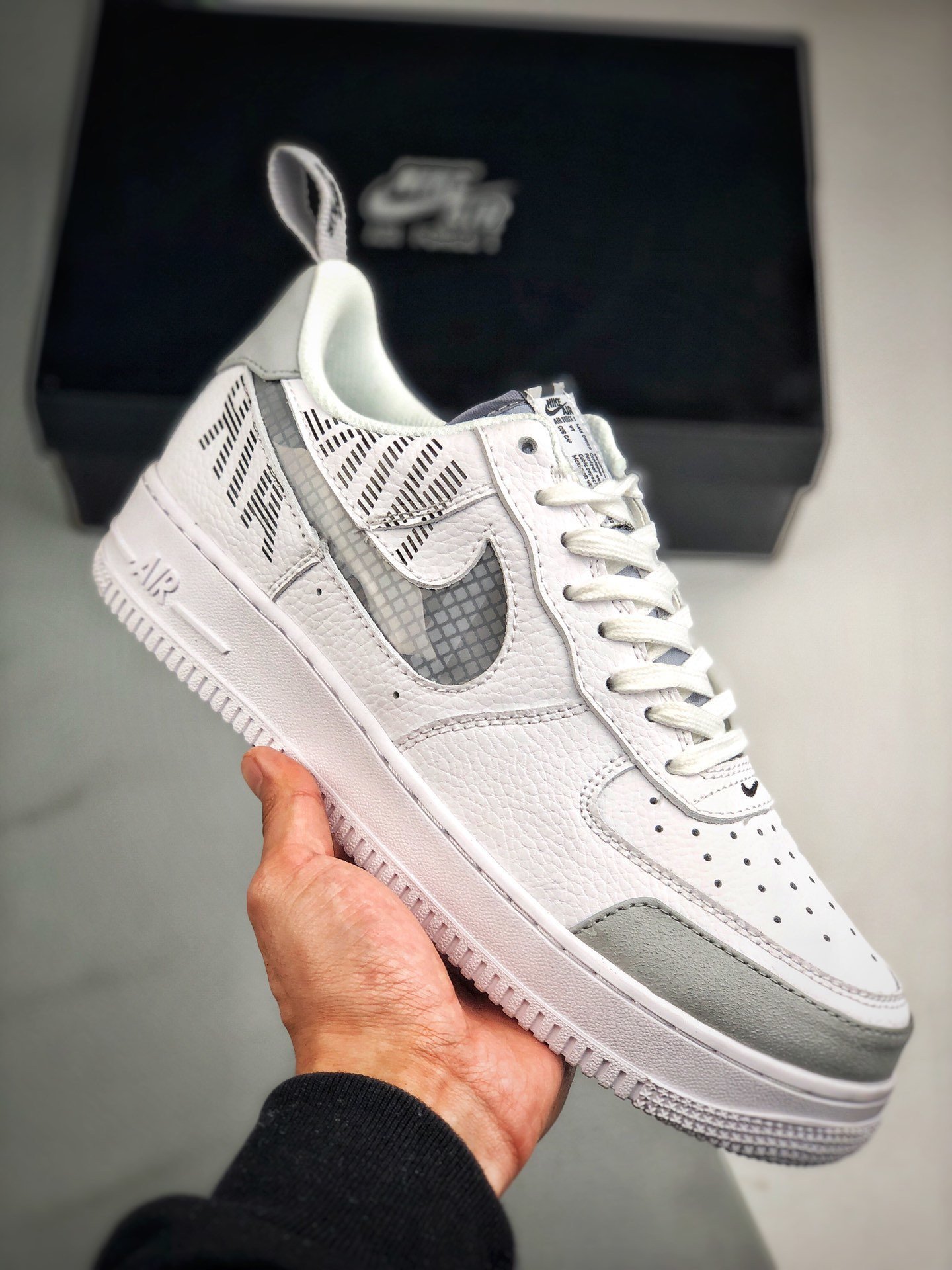 Nike Air Force 1 Low Under Constructioan WhiteWolf Grey-Black 5340375