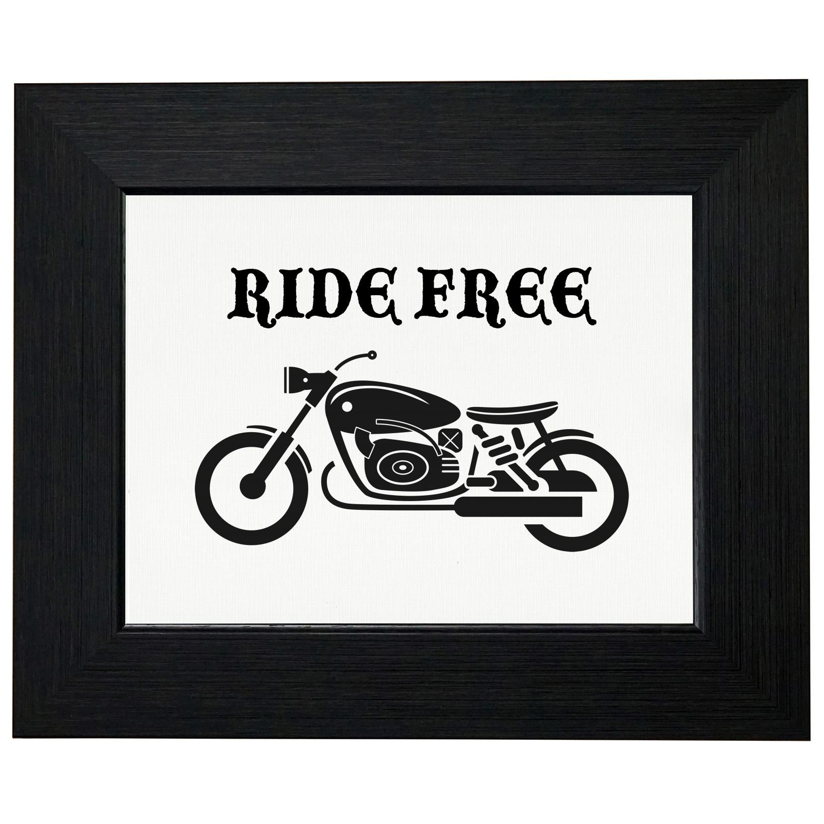 Vintage Motorcycle Ride Free Graphic T-Shirt, Framed Print, Pillow, Golf Towel