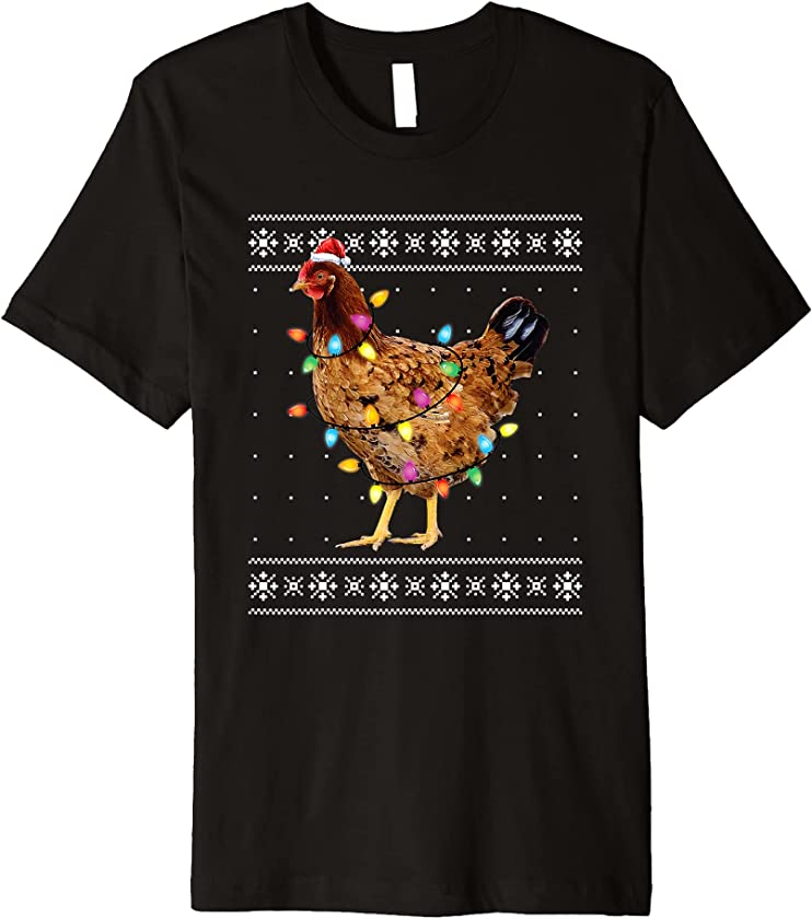 Ugly Christmas Sweater Funny Chicken Christmas Premium T-Shirt