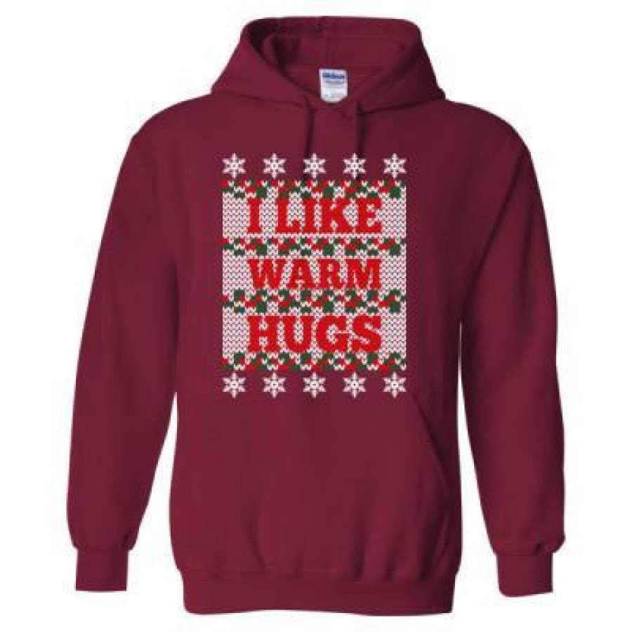 Agr I Like Warm Hugs Ugly Christmas Sweater 2023 Xmas – Heavy Blend™ Hooded Sweatshirt