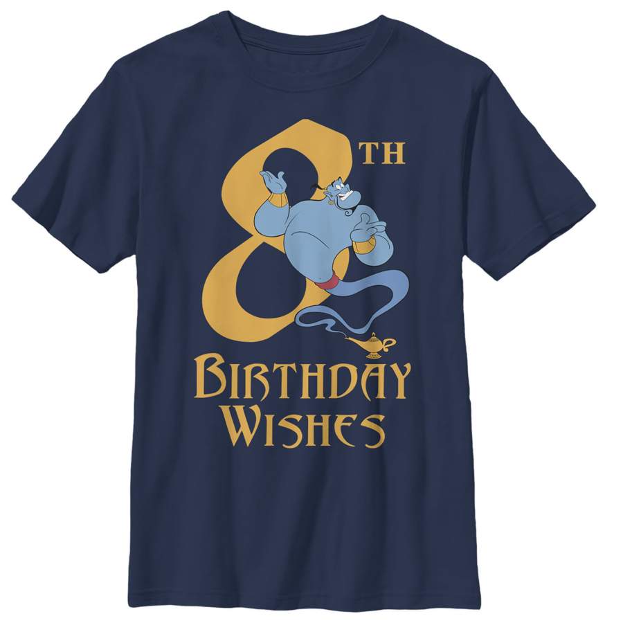 Aladdin Boy’s Genie 8th Birthday Wishes  T Shirt