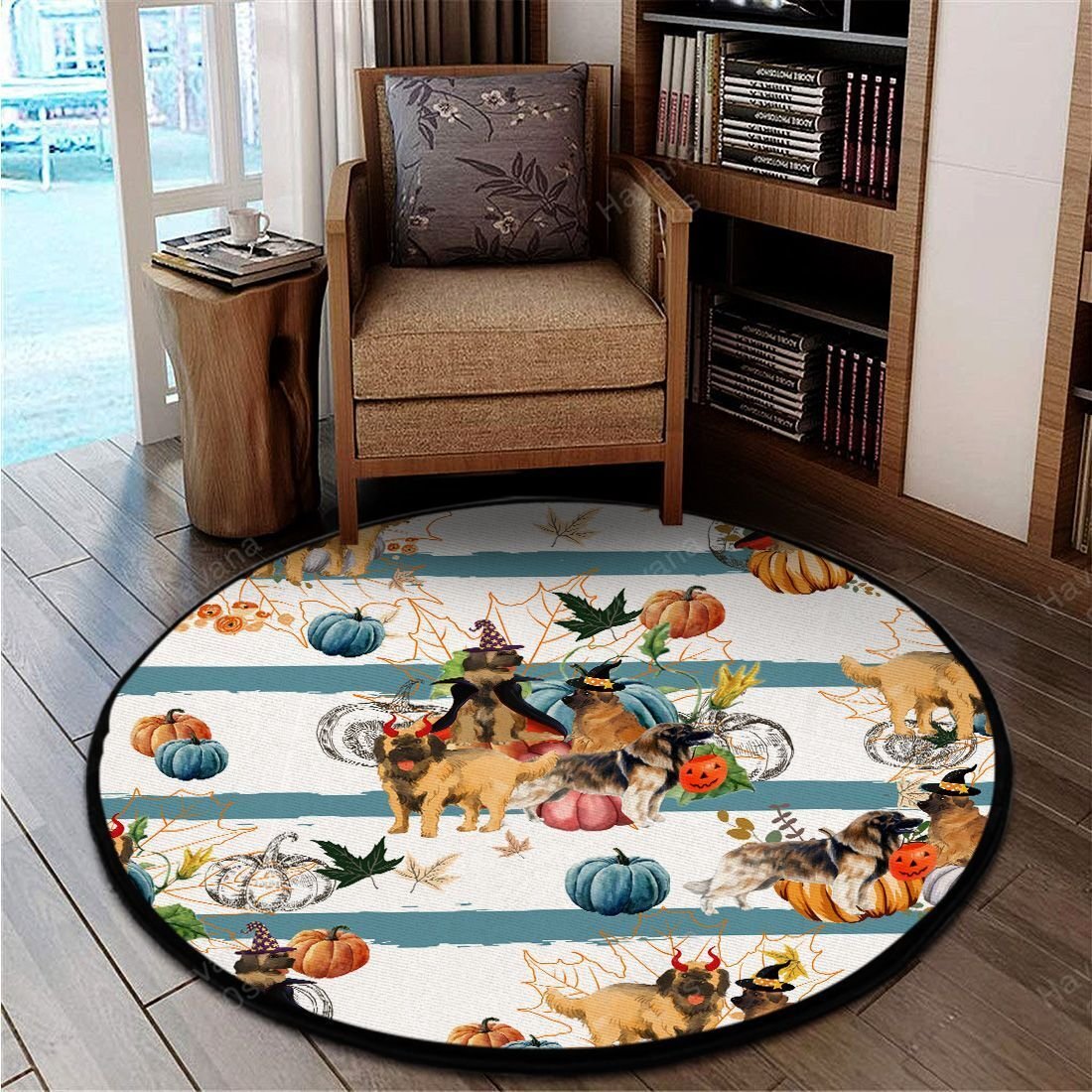 Leonberger Rug Halloween Pumpkin Retro