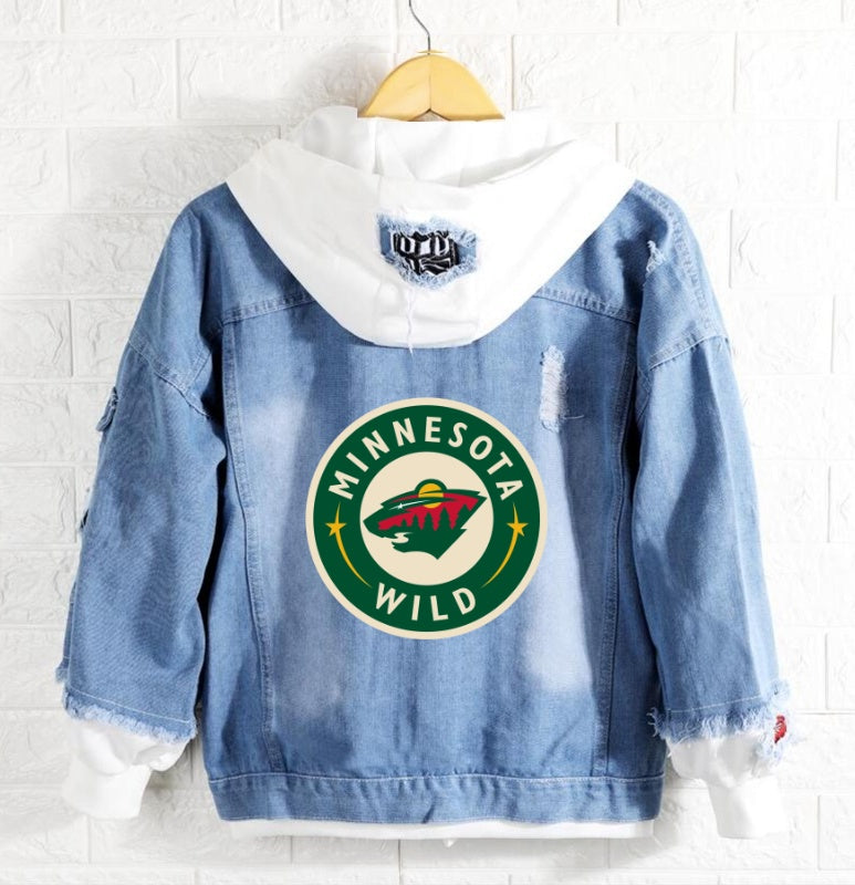 Minnesota Wild Jeans Denim Hoodie Jacket