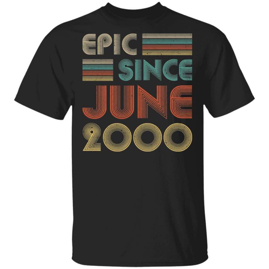 Epic Since June 2000 Vintage 20th Birthday Gifts T-shirt