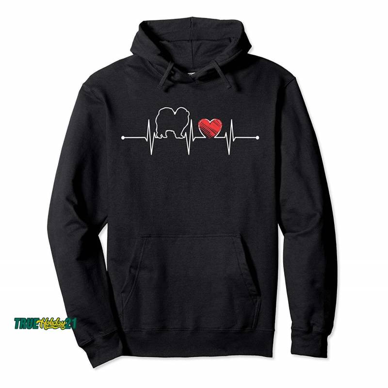 Chow Chow Heartbeat Gift Ekg Puppy Pet Dog Lover Funny Cute Pullover Hoodie