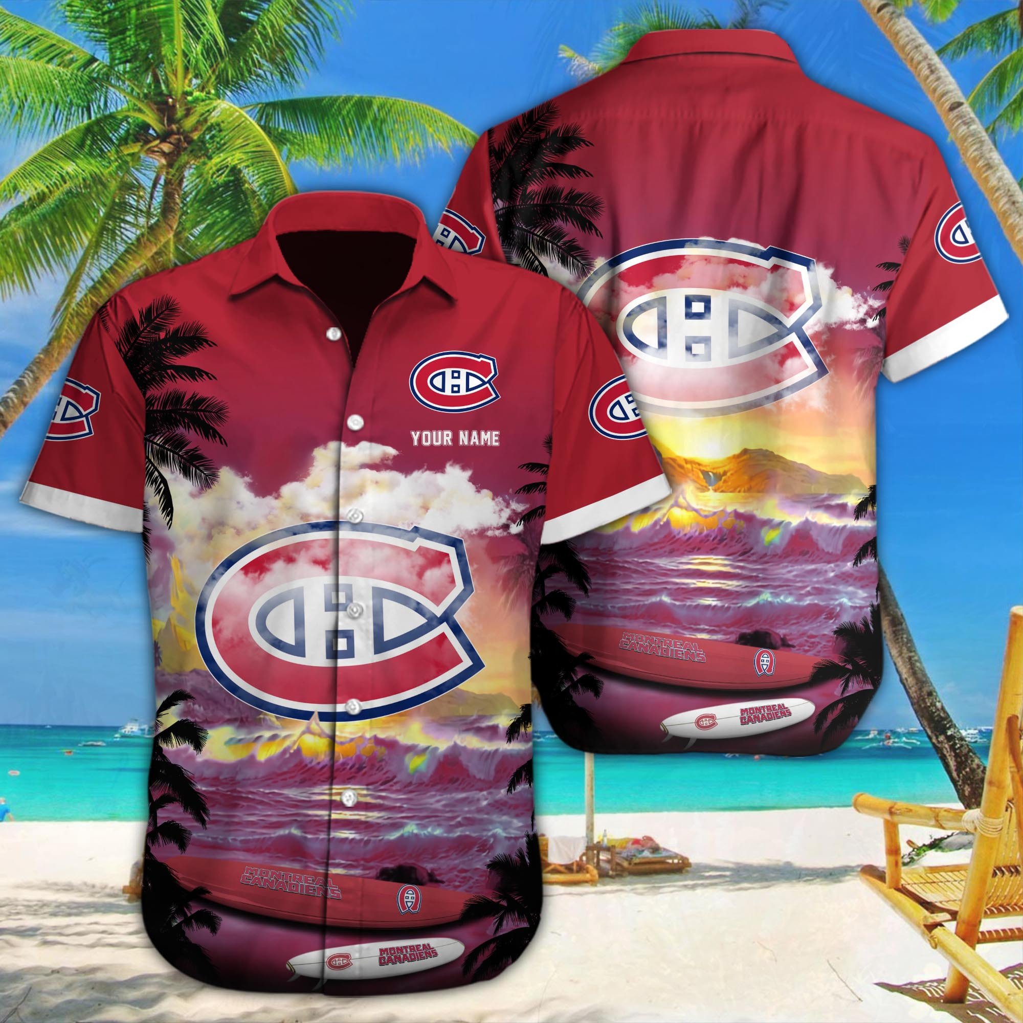 Montreal Canadiens Custom Name Hawaiian Shirt M-38981-34350