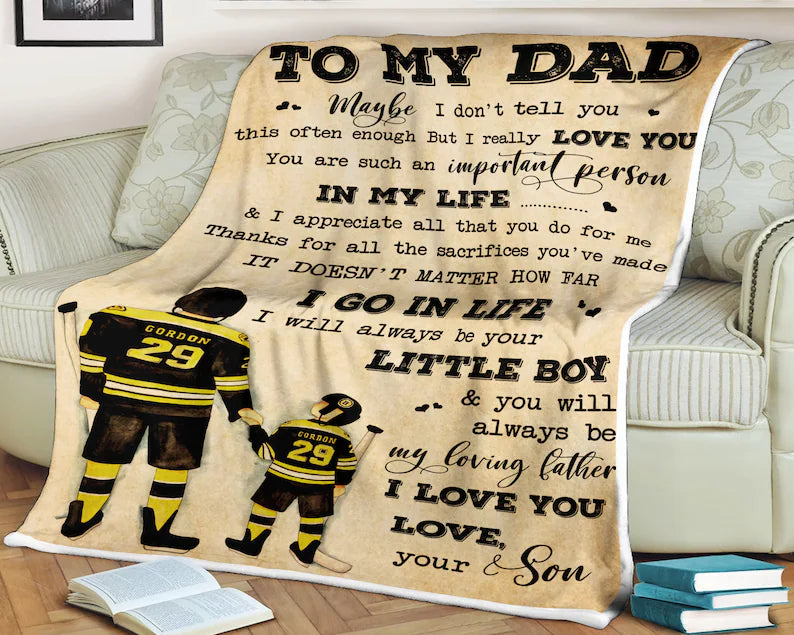 To My Dad Blanket, Maybe I Don’T Tell You This Often Enough But I Really Love You, Gift For Dad Family Home Decor Bedding Couch Sofa Soft And Comfy Cozy