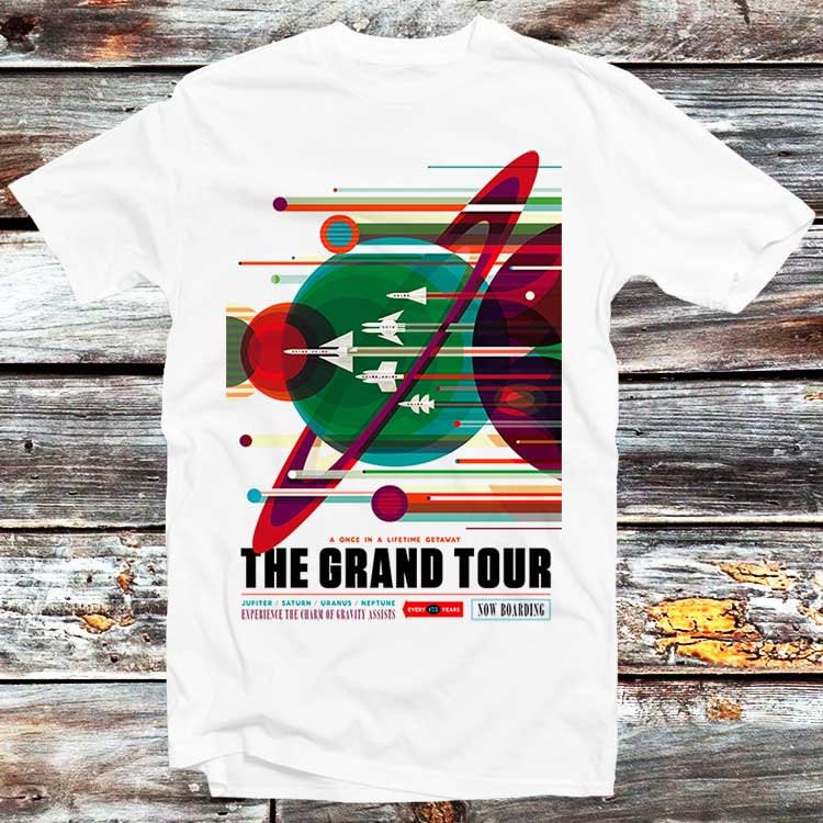 NASA Grand Tour T-Shirt Poster Print Voyager Mars Space Travel Shirt Jupiter Saturn Top Tee Best Birthday Gift Trending Style B39