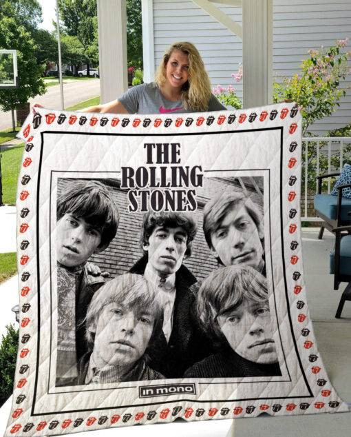 The Rolling Stones Merch In Mono Premium Quilt Blanket