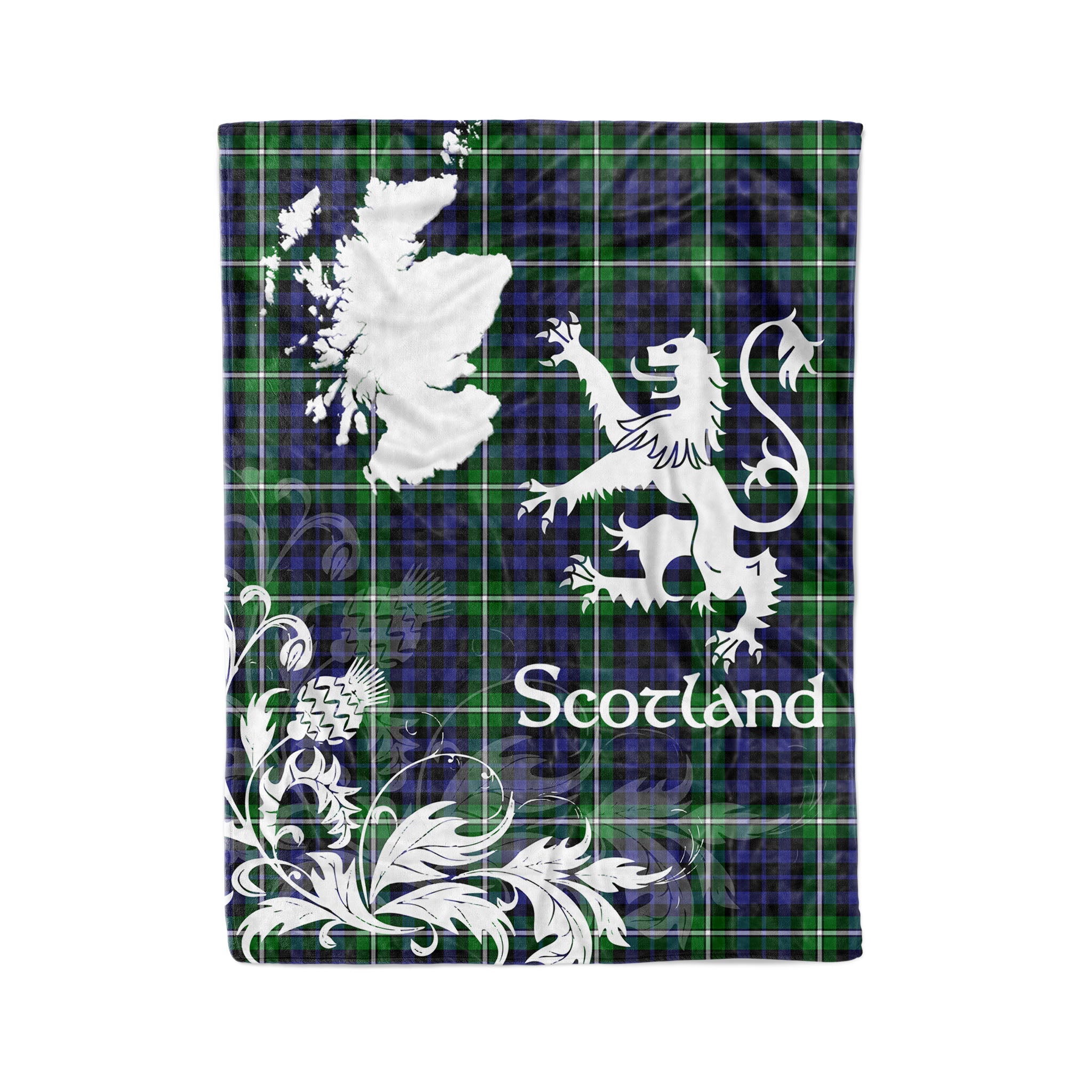 Tartan Plaid Fleece Blanket Tartan Blanket Thistle And Lion Scottish Clan Forbes Lyon Court Plaid Blanket