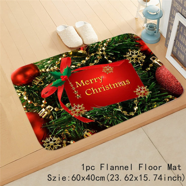 2021 Christmas Mat Outdoor Carpet Doormat Santa Ornament Christmas Decoration For Home Xmas Navidad Deco Noel New Year 2022 Gift