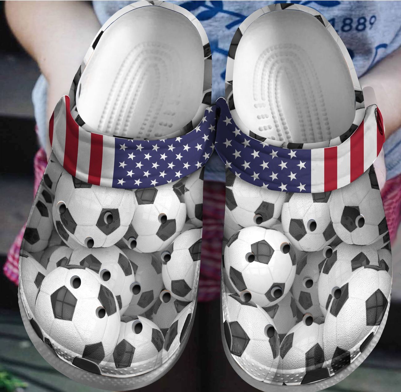 Football Personalized Clog, Custom Name, Text, Color, Number Fashion Style For Women, Men, Kid, Print 3D Soccer