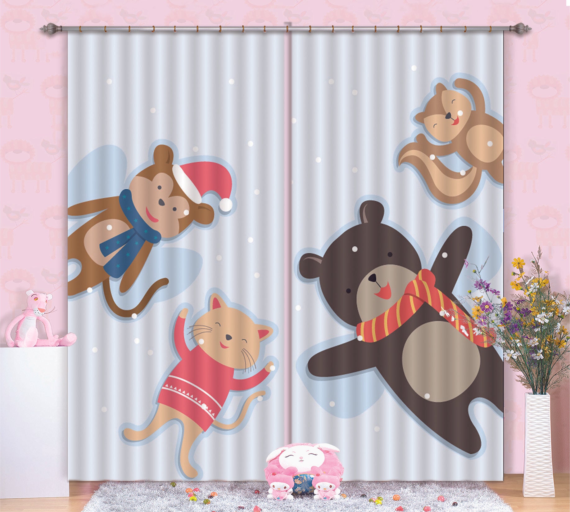 3D Cartoon Animal Curtains And Drapes 03