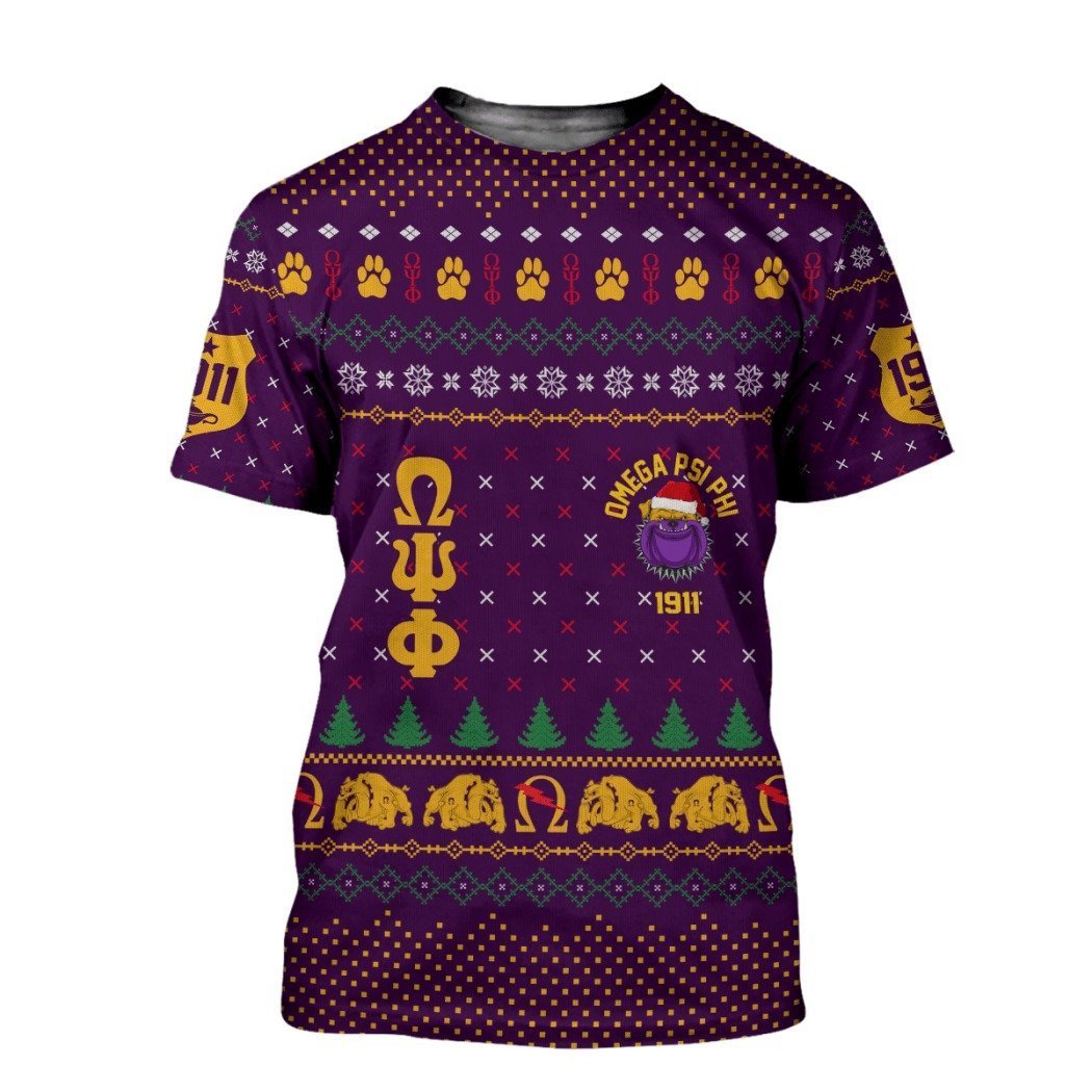 Fraternity Tshirt – Lux Omega Psi Phi King Of Bulldogs Christmas Tshirt