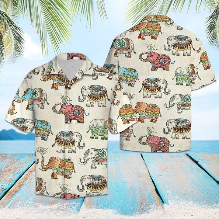 Mandala Elephants Hawaiian Shirt | Unisex | Full Size | Adult | Colorful | Hw1378