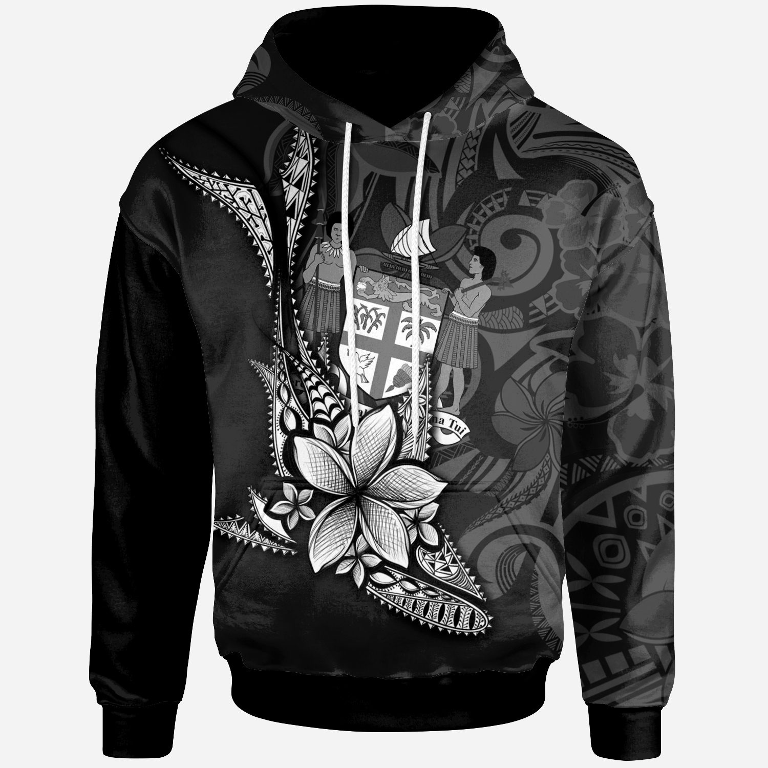 Fiji Hoodie – Fish With Plumeria Flowers Style – BN01