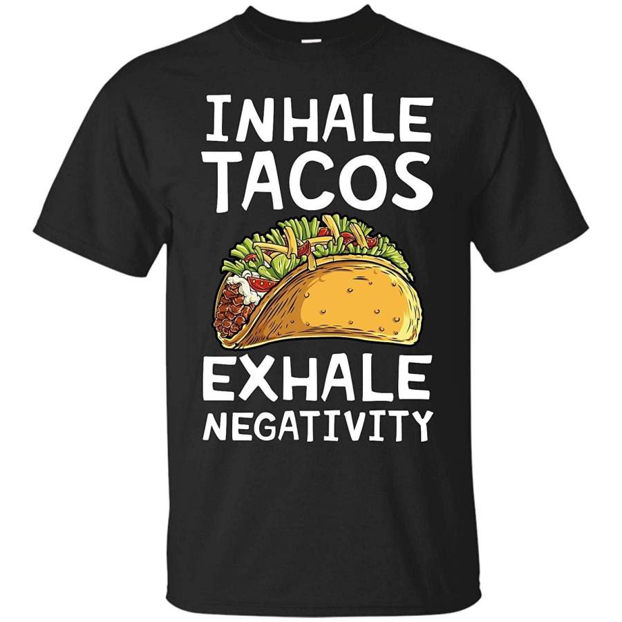 Simblify Inhale Tacos Exhale Negativity T-Shirt Funny Yoga T-Shirt