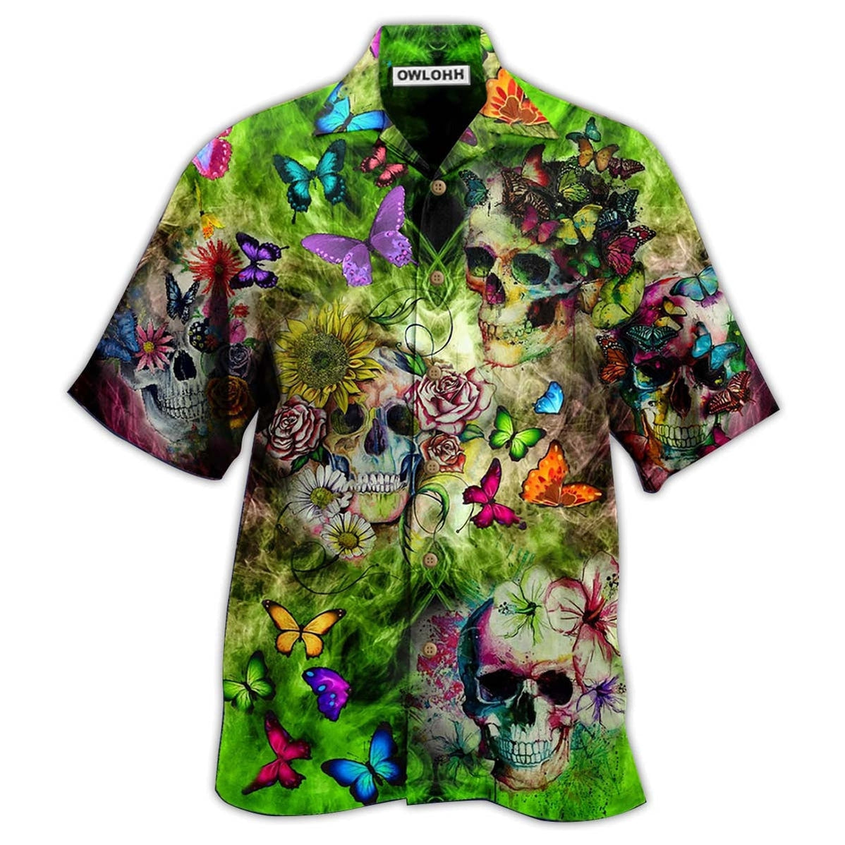 Skull Love Butterfly Hawaii Shirt Ha8381