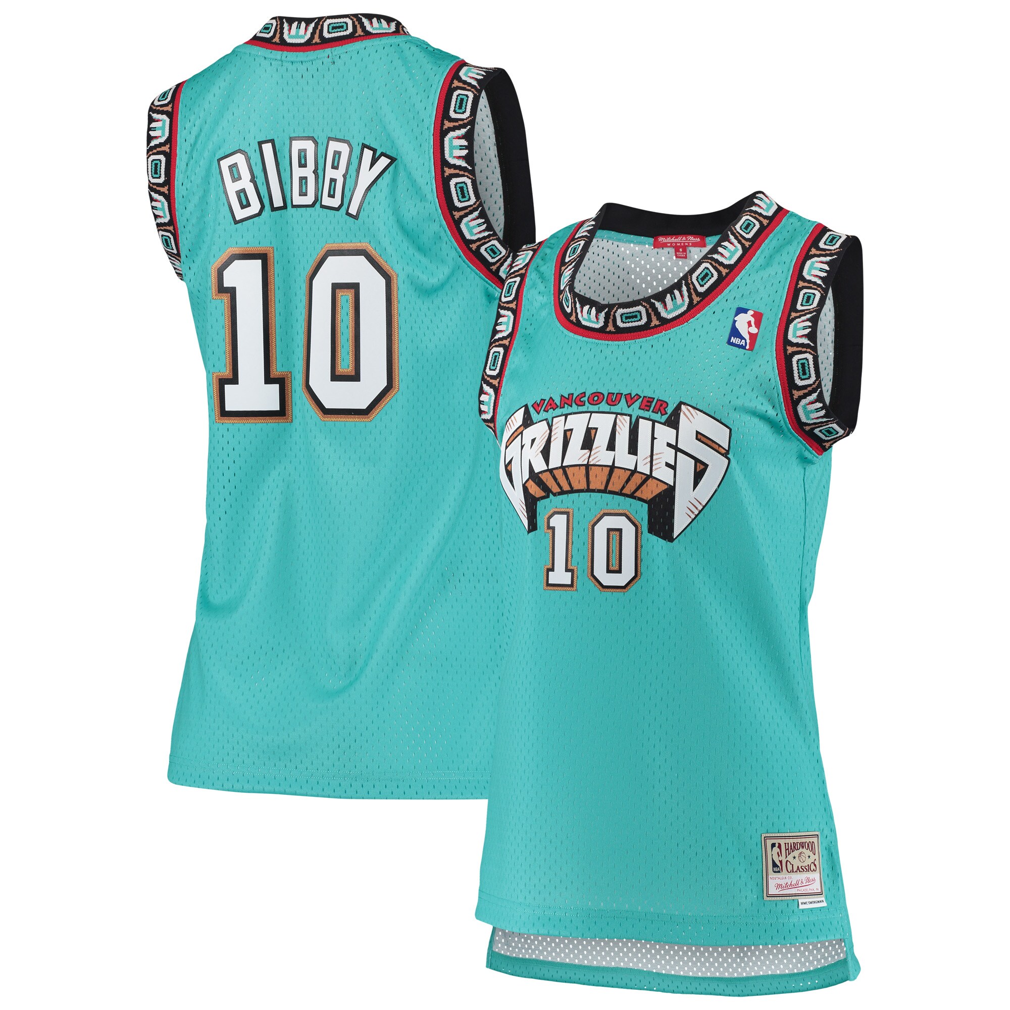 Women's Mitchell & Ness Mike Bibby Turquoise Vancouver Grizzlies 1998-99 Hardwood Classics Swingman Jersey