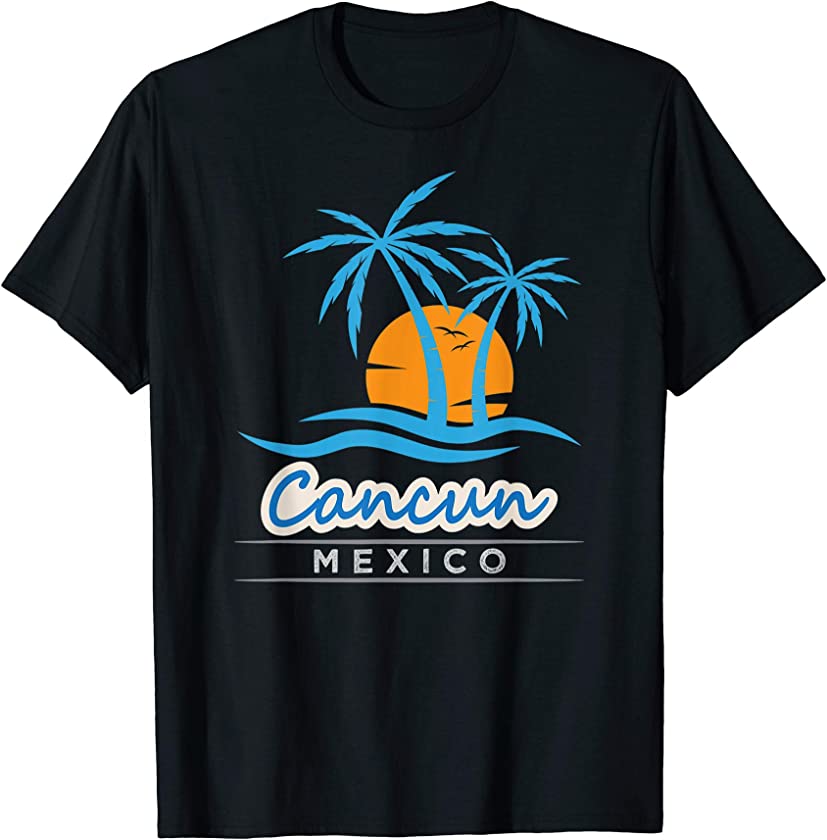 Vintage Retro Summer Vacation Mexico Cancun Beach T-Shirt