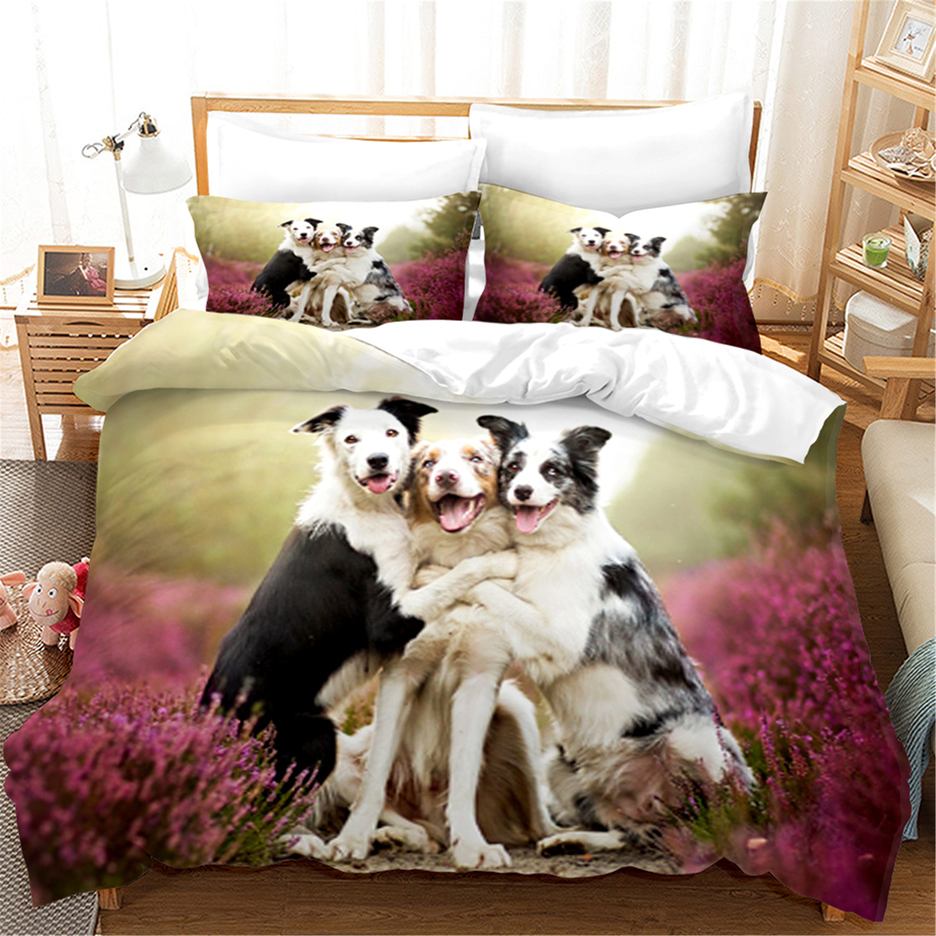 3D Cute Animal Dog Quilt Cover Set Bedding Set Duvet Cover Pillowcases 145